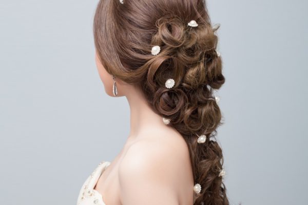 Woman with bridal hairstyle